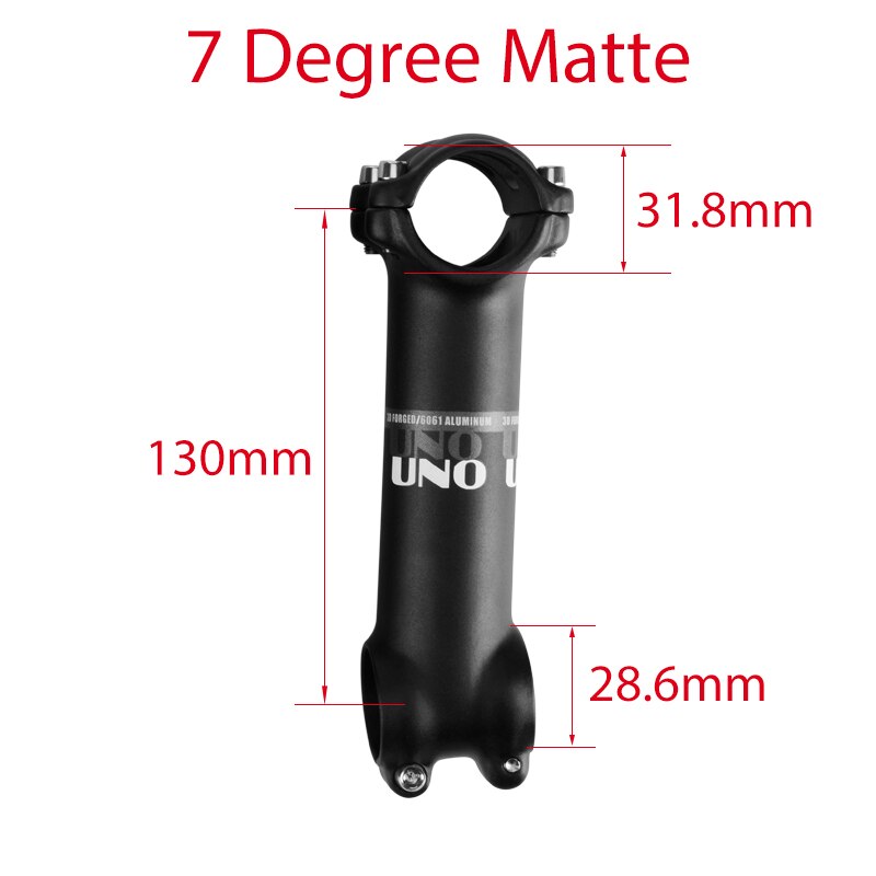 Bike Stem UNO 7degree Stem 31.8mm mtb Stem Ultralight Aluminum Stem 60/70/80/90/100/110/120/130mm Bike Accessories Bike Parts: 31.8x130mm 7 stem