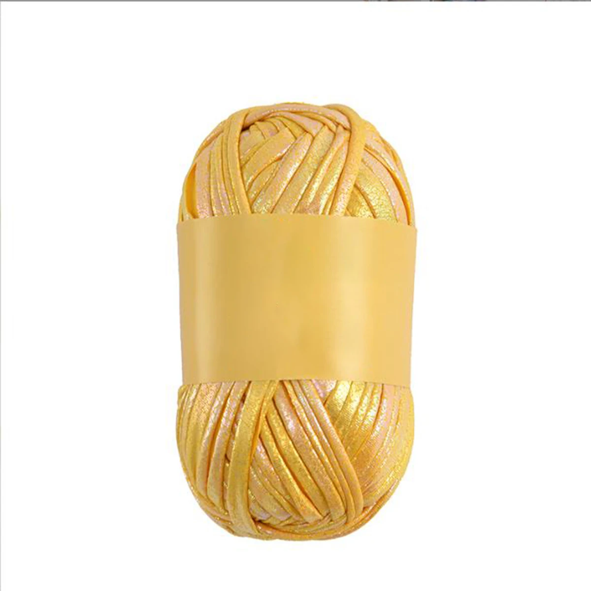 100g Imitation Leather Shiny Crochet Yarn，43.74yd Metallic Tshirt Yarn，DIY Hand Knitting for Bag Blanket Cushion Crochet Yarn: Ivory