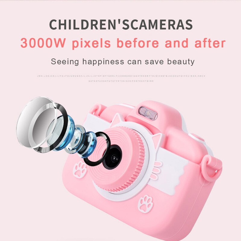 Mini Kids Toy Camera 3.0'' 18MP Full HD Digital Camera With Silicone Case LCD Screen Display Children Camera For Christmas