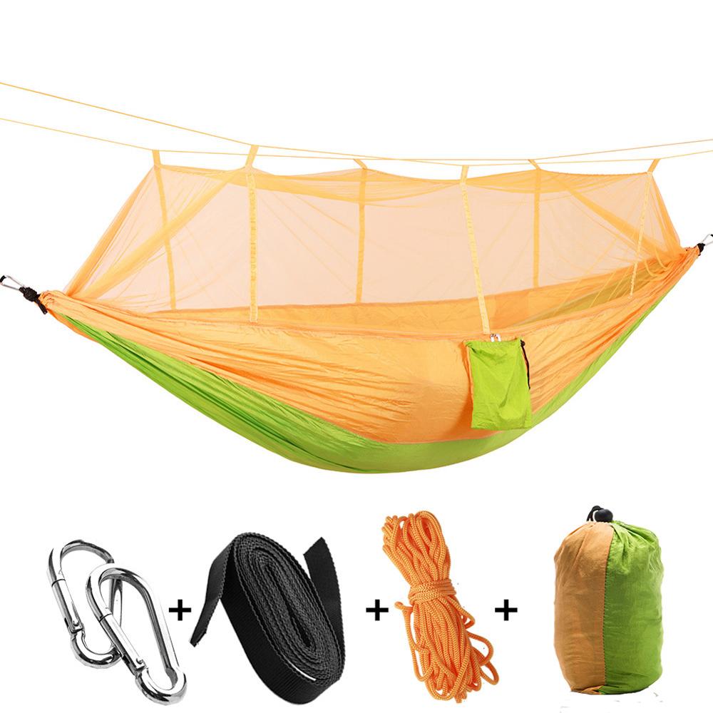 Hamac 1-2 personnes avec moustiquaire canapé de jardin extérieur lit suspendu Parachute sommeil balançoire meubles portables pour Camp de pêche: Style 6
