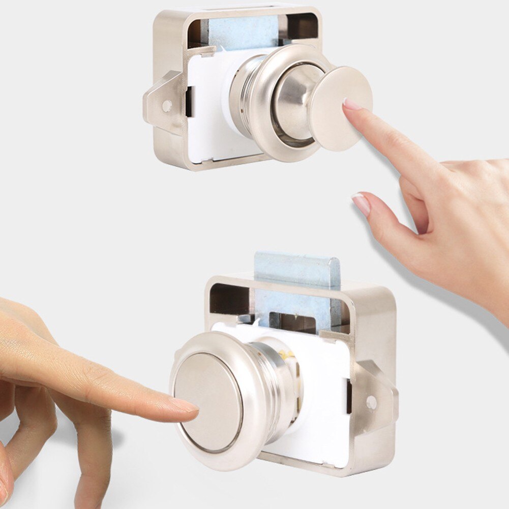 Furniture Hardware Handle Lock Camper Car RV Caravan Hanging Cabinet Lock Desk Drawer Latch Button Lock For Kitchen Cabinet Door