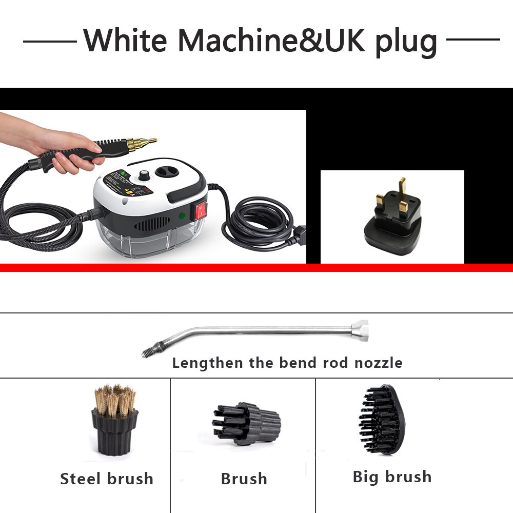 Mini Damp Stoomboot Hoge Druk/Temperatuur Handheld Stoomreiniger Kan Toevoegen Ontsmettingsmiddelen Voor Airconditioning/Keuken: white UK plug / 220 V-230 V