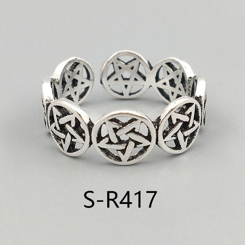 Multi-stil Vintage 925 Sterling Silber Ringe Handgemachte Größe 18mm Einstellbar Thai Silber Ringe Für Männer Frauen S-R414