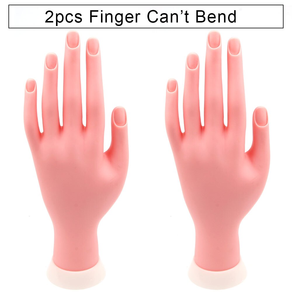 Manicura Flexible de plástico suave para práctica de manicura, modelo de entrenamiento de uñas postizas, herramientas de manicura: 2pcs can not bend
