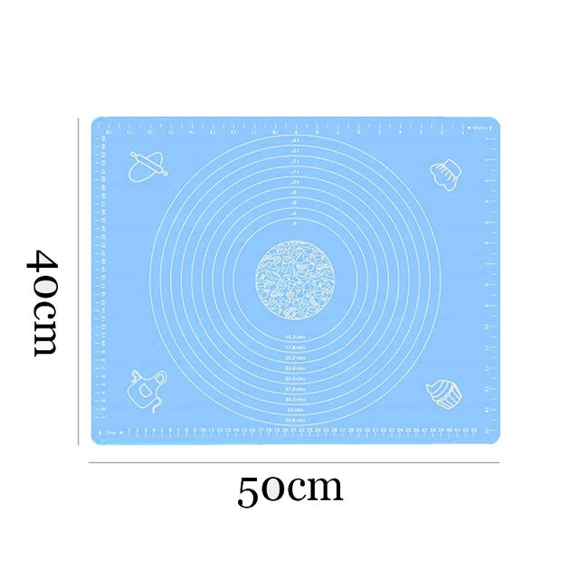 Siliconen bakmat verdikkingsmiddel bloem rolmat kneeddeegmat bakdeeg rolmat bakvormen: Blauw -40 x 50cm