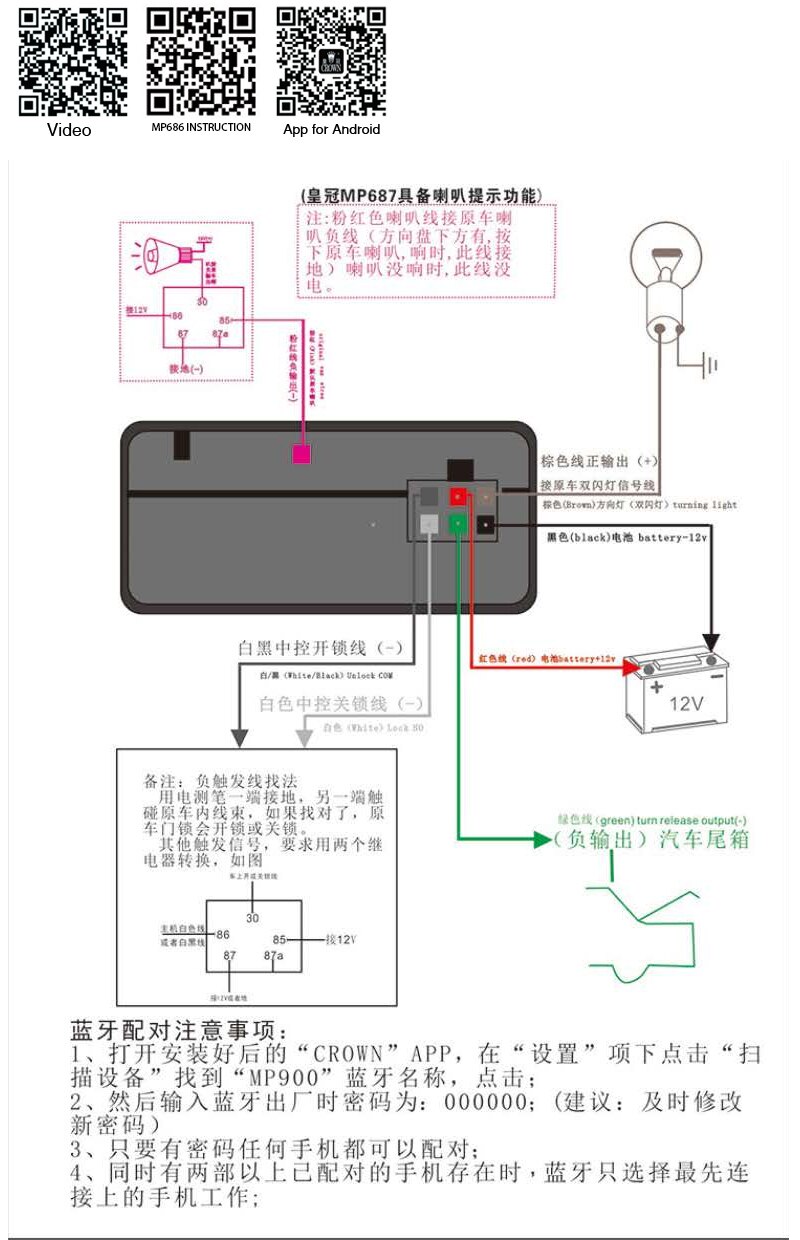 Universal Remote Control Central Locking Kit For KIA Car Door Lock Keyless Entry System With Trunk Release Button