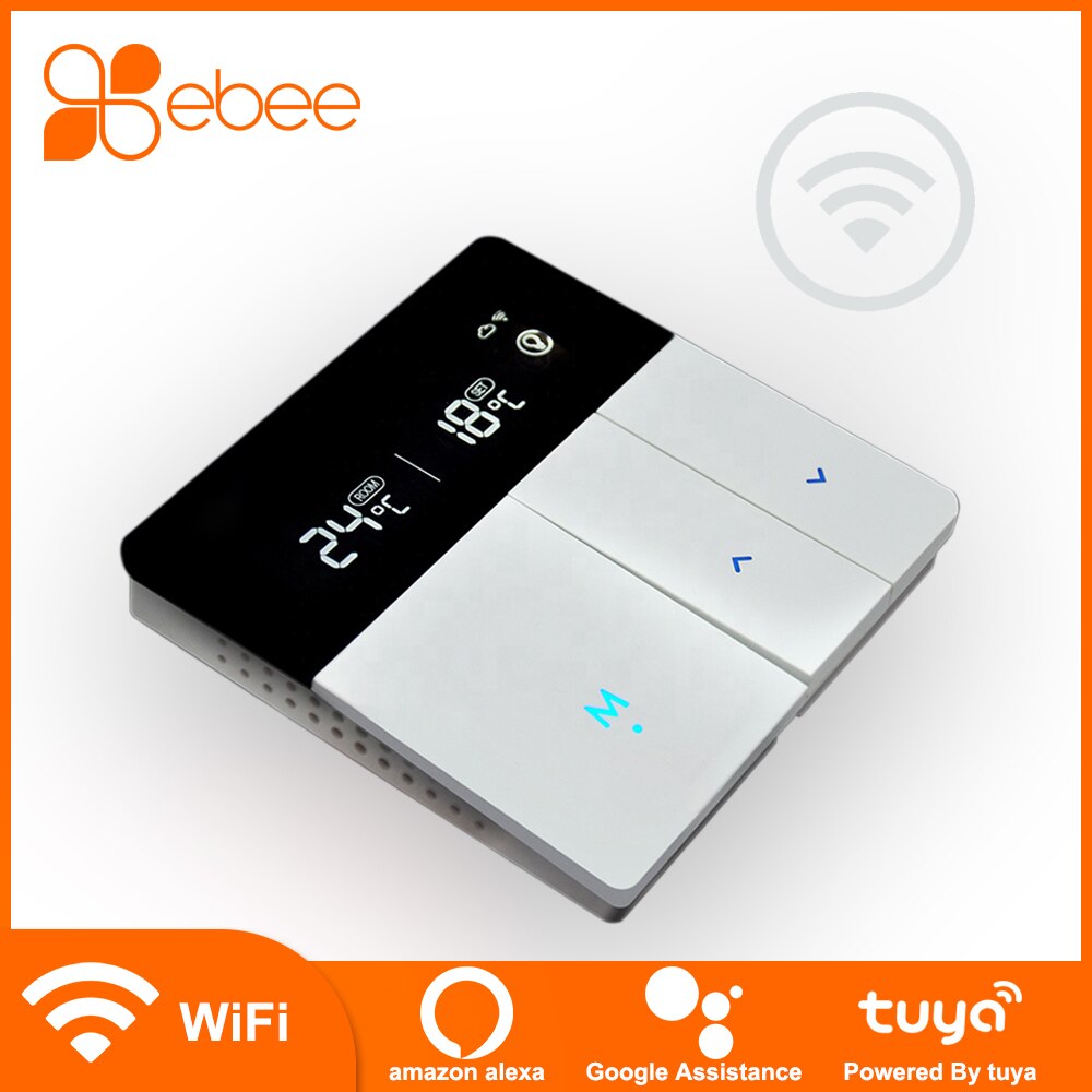 EBEE Tuya WiFi Thermostat for Underfloor Electric Heating Cable Film System Works With Google Home Alexa