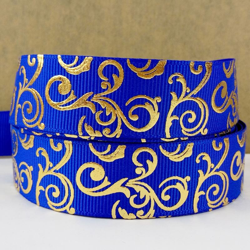 50 yard gold swirl foil printed grosgrain ribbon sp-G-38: 10
