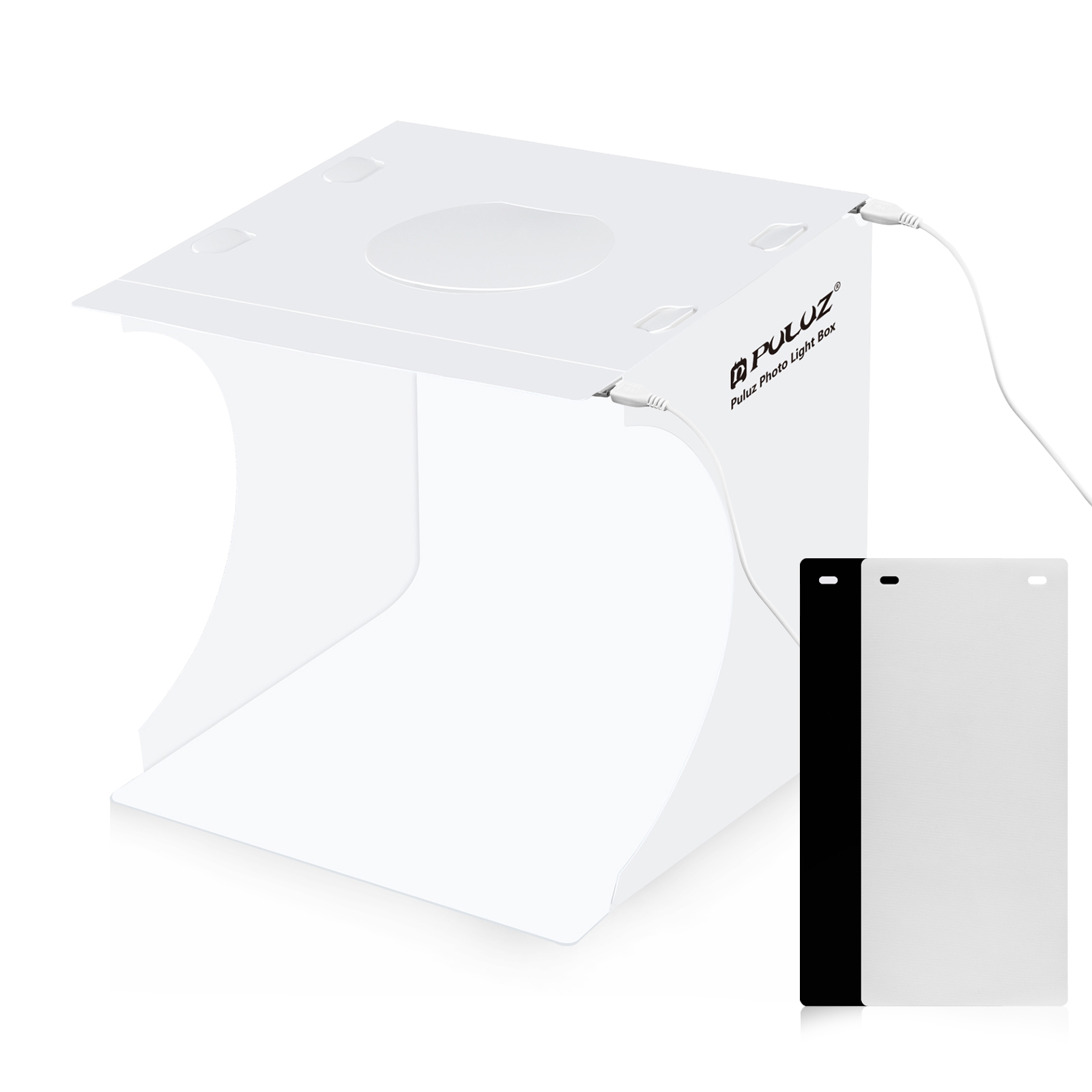 PULUZ 20 cm Fotostudio Box, Mini Foto Lightbox, Fotografie Studio Schieten Tent Box Kits 2 Kleuren Achtergrond, Light Box Voor Foto: Rood