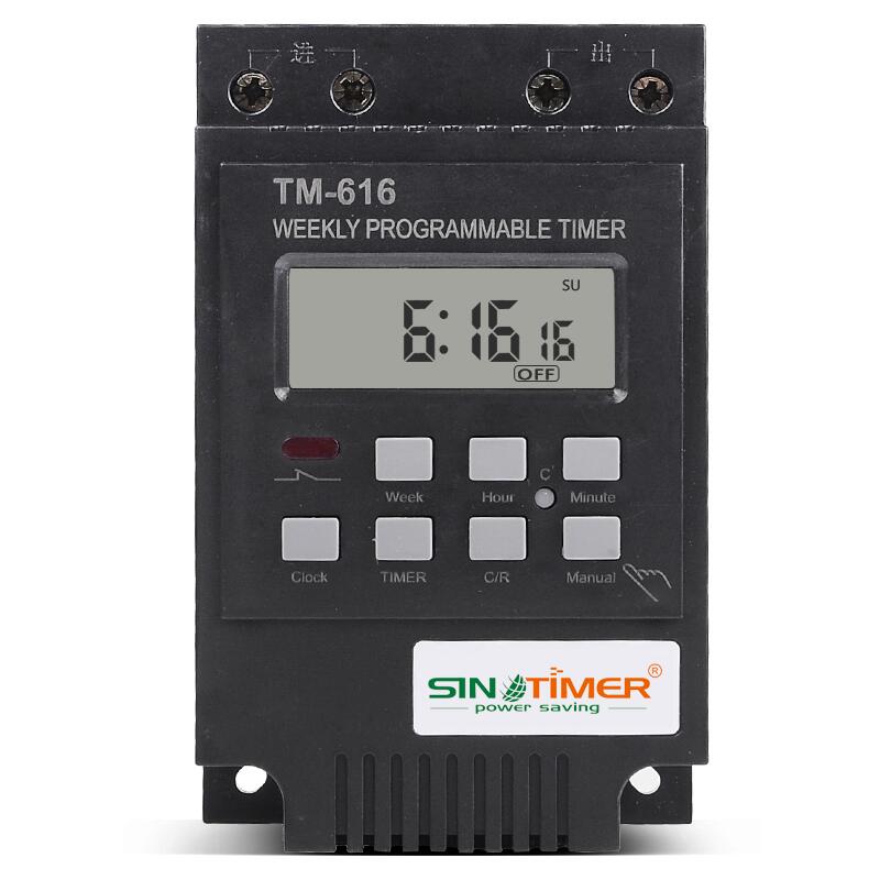 Sinotimer 30 ampère regelbelasting  dc 12v tijdschakelaar 7 dagen 17on/ uit programmeerbaar 24 uur digitaal tijdrelais: Zwart