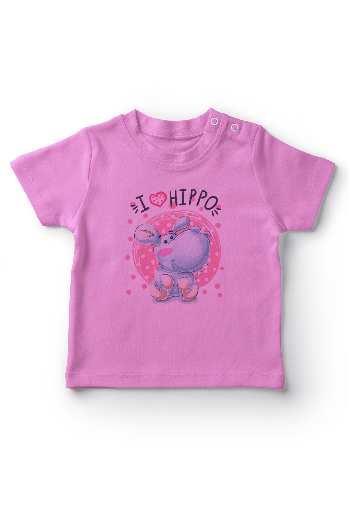Angemiel Baby Nette Hippo Baby Mädchen T-Shirt Rosa