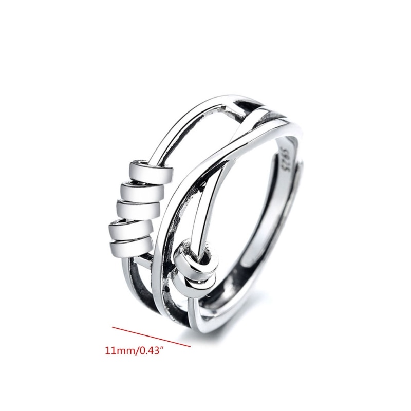 Angst ring kvinder mænd runner fidget angst ring med perle bekymring stress relief smykker justerbar stable ring