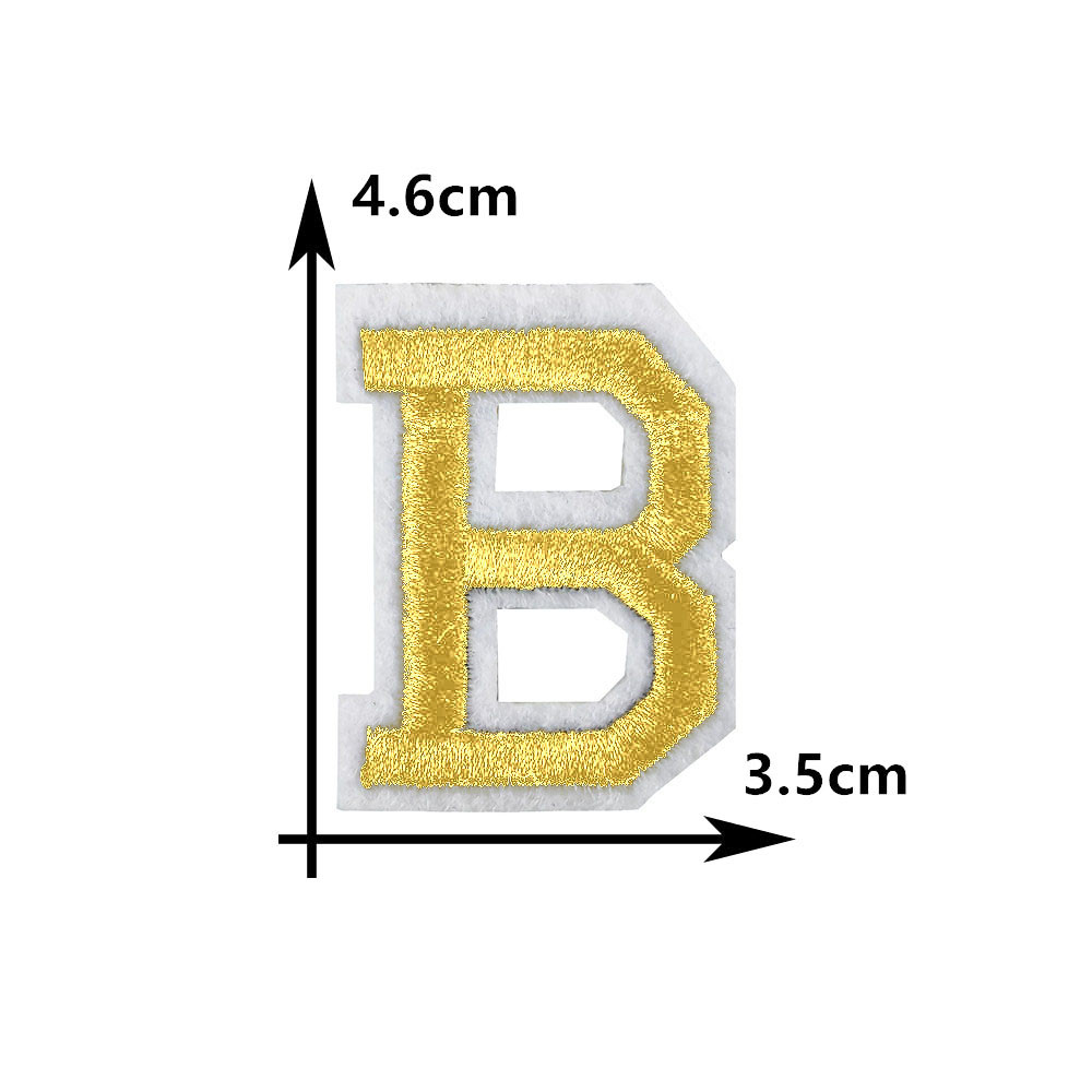 Parche bordado para planchar adhesivo termofusible con 26 letras doradas en inglés, parche decorativo para costura DIY para ropa: Cobre envejecido