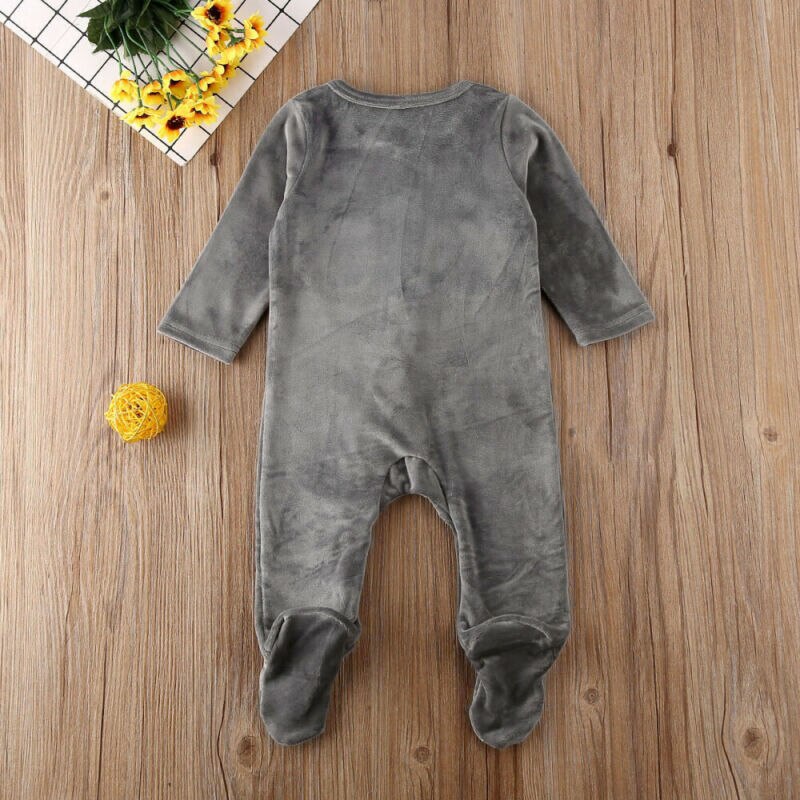 Winter Fluwelen Kleding Pasgeboren Baby Baby Meisje Jongen Lange Mouw Romper Enkele Breasted Effen Kleur Jumpsuit Outfits 3 Kleuren