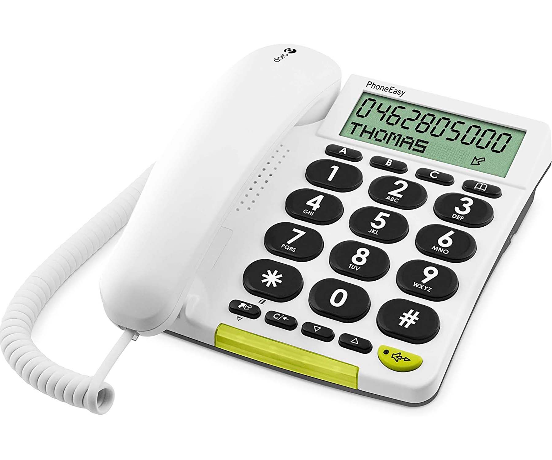 DORO PHONE EASY 312CS BLANCO TELÉFONO FIJO CON CABLE PANTALLA ALTAVOZ MANOS LIBRES