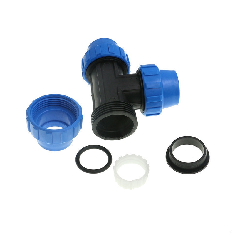 1pc HDPE Compression Equal Tee Plastic Irrigation Water Supply PP Fitting Top Supplier PN16 Fluid Quick Pipe