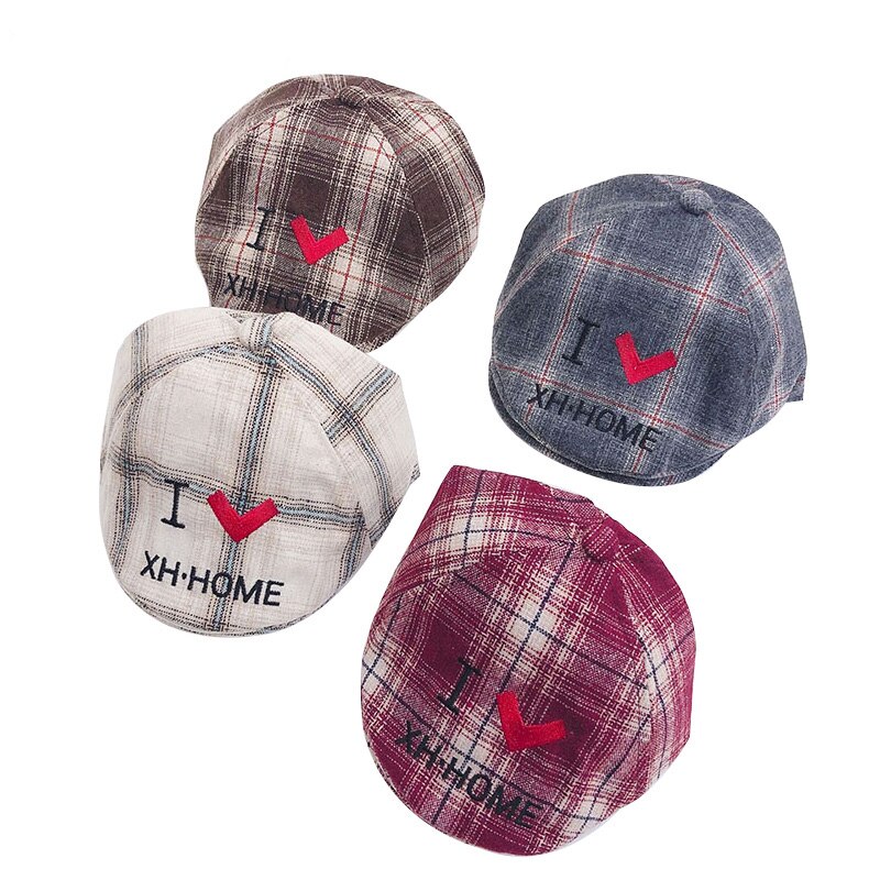 Baby Hoed Katoen Plaid Mode Baby Voor Jongens Baret Cap 2-3 Jaar Oude Baby Hoeden Kids Accessoires comfortabele Caps Zonnehoed