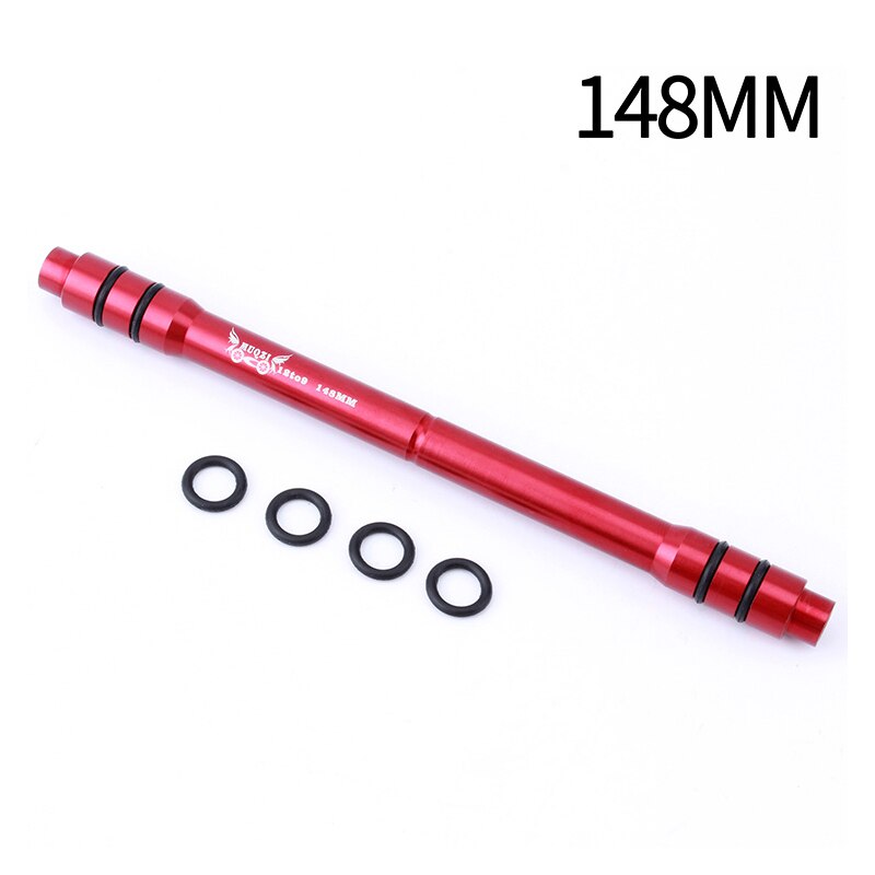 Rear boost hub axle 12 to 9 for MTB road bike 142mm/148mm Conversion Axis Seat 7075 Aluminum alloy hub axle: 148mm Red