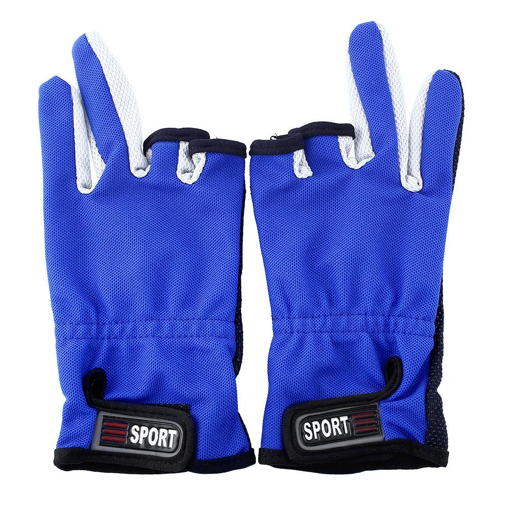 1 Pair ANTI-SLIP 3 Low Fingers Cut Fishing Gloves Gear Skidproof Protect