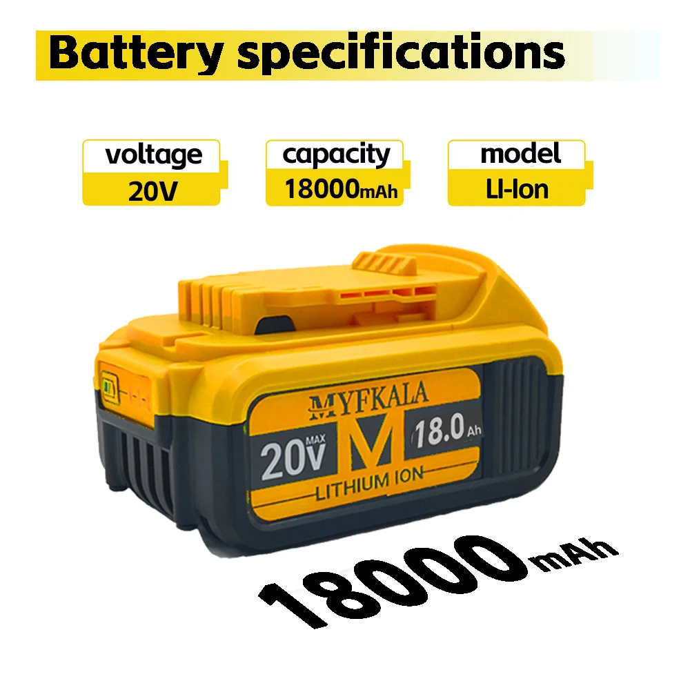 2024 100% Originele 20 V 18000 mAh Lithium batterij Vervangende Batterij Voor Dewalt DCB184 DCB200 DCB182 DCB180 DCB181 DCB182 DCB201