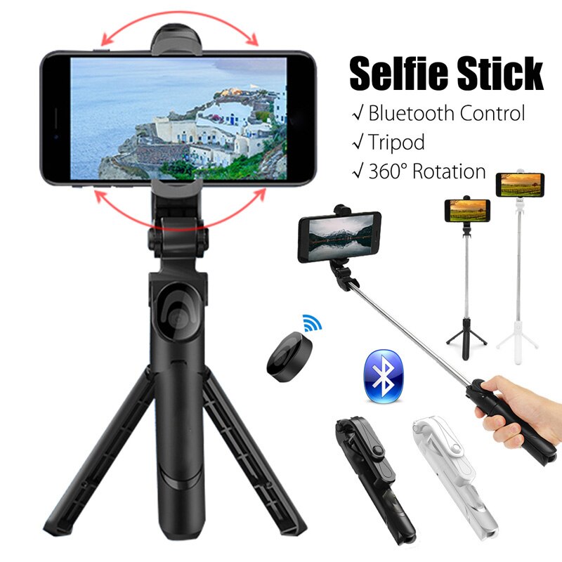 Oppselve Mini Selfie Stok Draadloze Bluetooth Statief 360 Rotatie Monopod Voor Iphone Samsung Xiaomi Android Draagbare Selfiestick