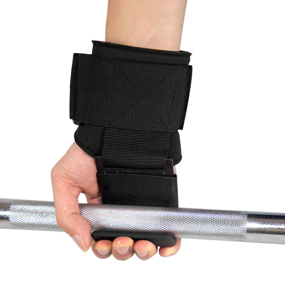1 pc weight lifting hook hand-bar wrist strap gym fitness hook weight strap pull-ups power lifting gloves for weight training
