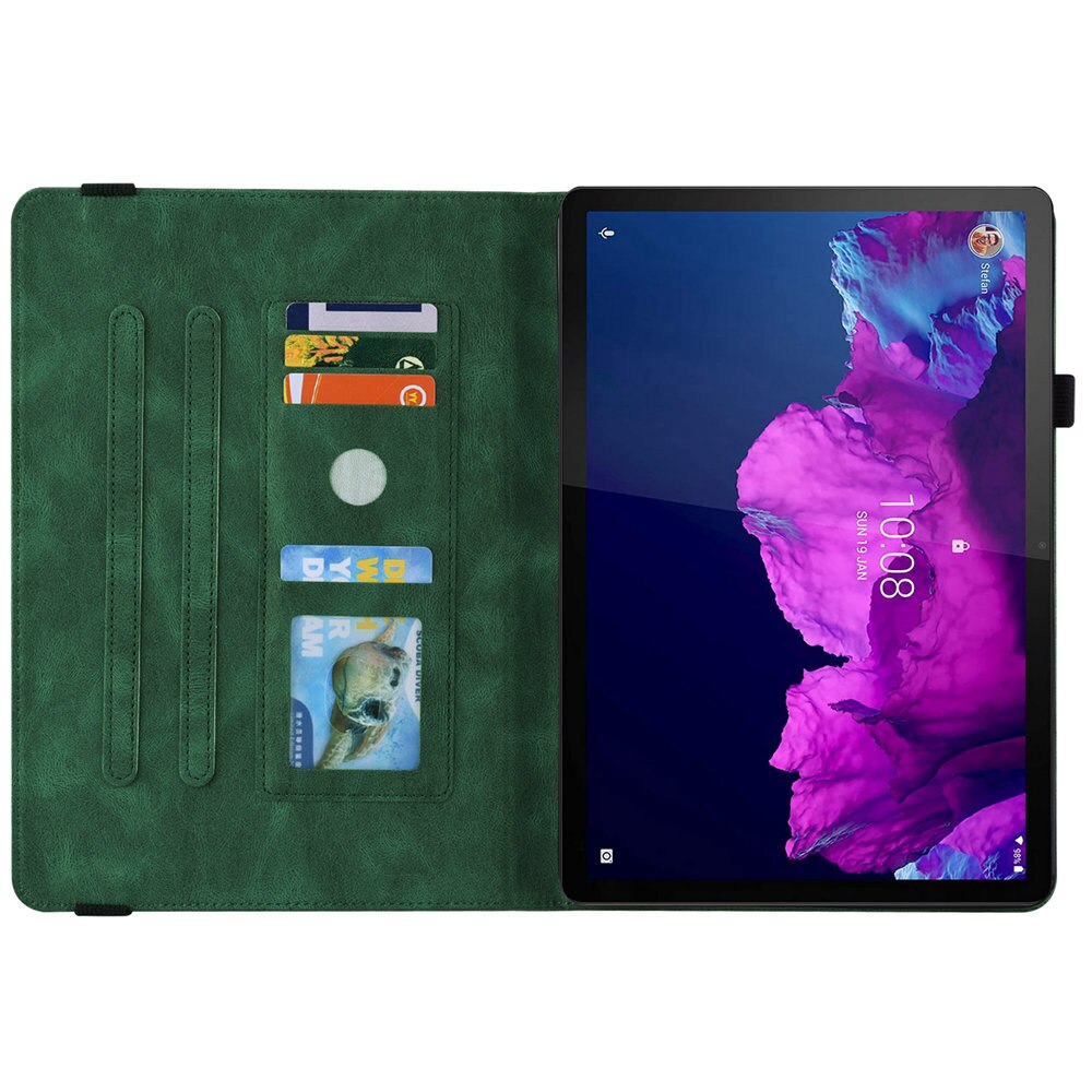 Reliëf Lederen Flip Case Voor Lenovo P11 Plus Case Cover Funda Voor Lenovo Tab P11 11 Inch Coque Tb j606 Tablet Case