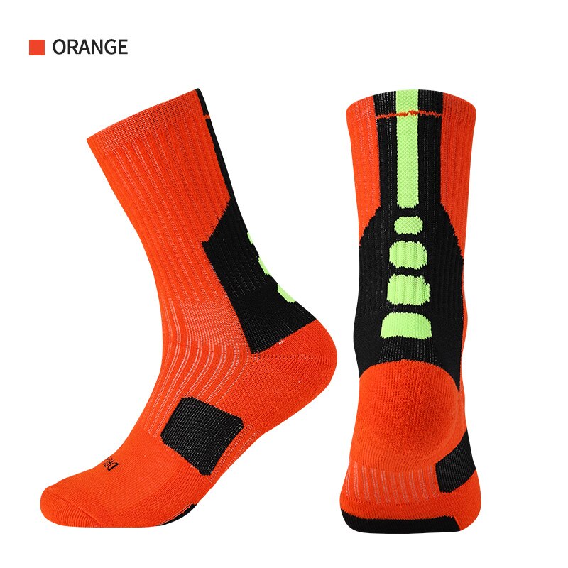 Professionele Sport Basketbal Sokken Voor Running Comfortabele Ademend Thicknon-Slip Elastische En Niet-Fading: Orange