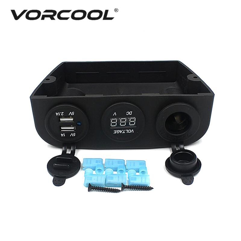 12-24V Auto Auto Boot Caravan Sigarettenaansteker & Usb Power Adapter Oplader & Led Digitale Voltmeter combo Voor Auto Boot
