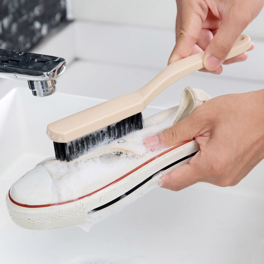 Lang buehåndtag sko rengøringsbørste plast bløde børster aftørring beskidt tøj badeværelse køkken pletter støv fjerner gadget