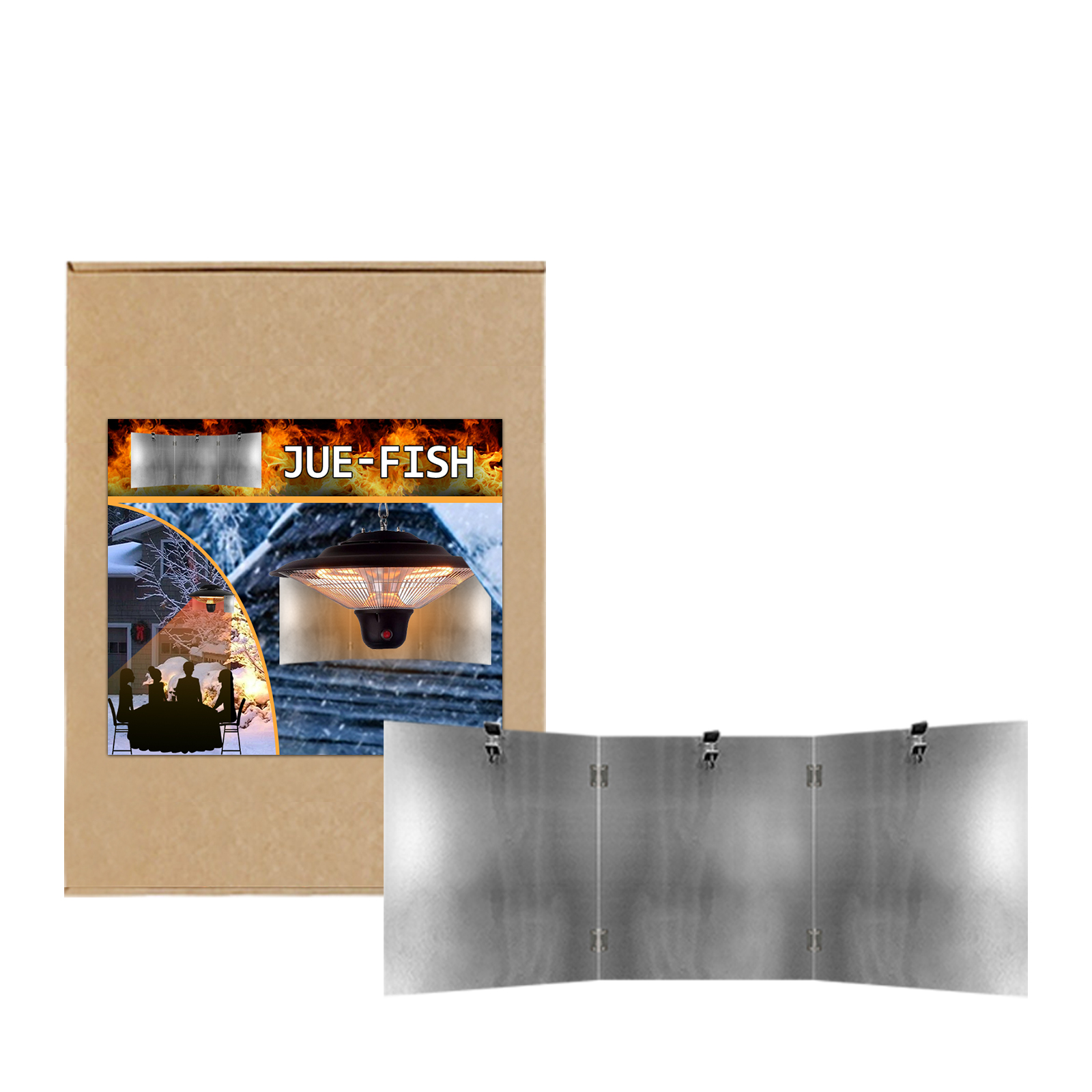 Hanging Courtyard Heater Reflector Hood Patio Outdoor Heater Reflector Propane and Natural Gas Folding Outdoor Heater