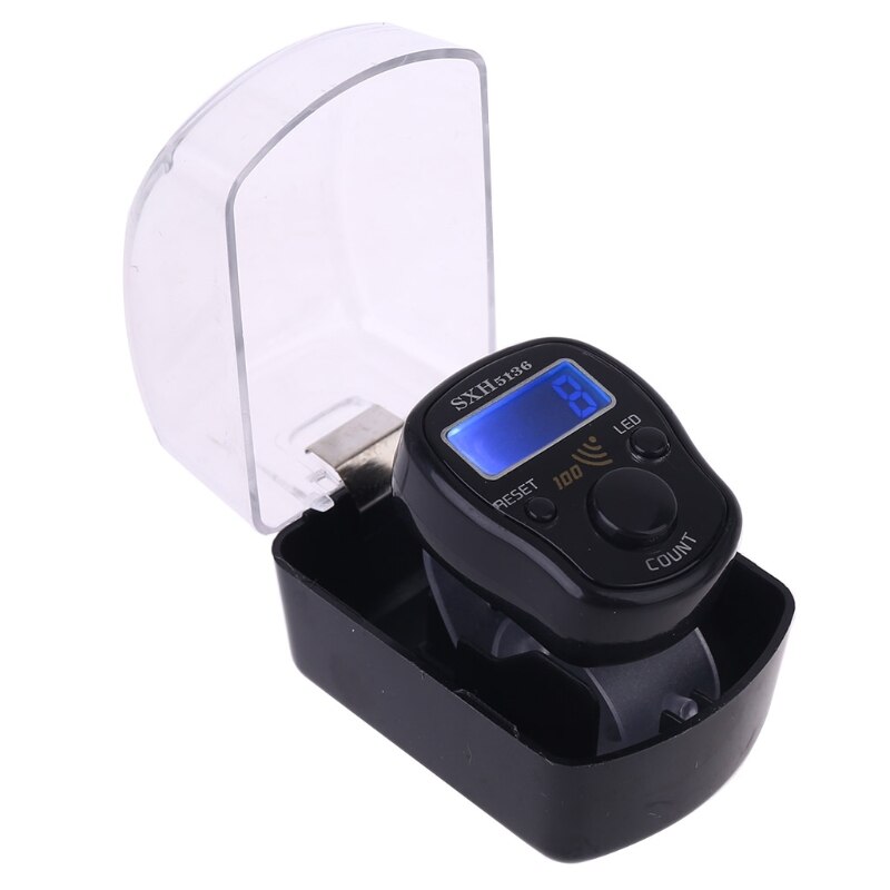 Portable Wrist Digital Electronic Counter with LED Light and Sound Finger supports reset Tool: BK