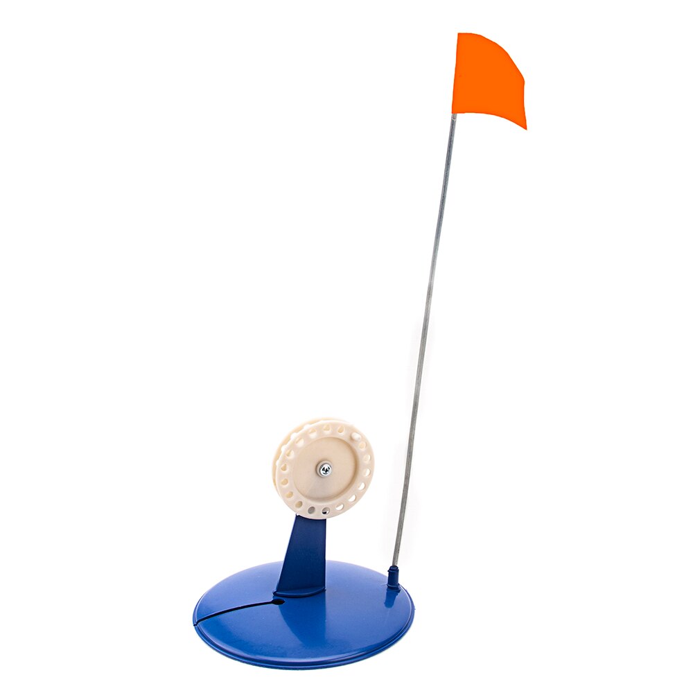 Ice Fishing Tip-up Metal Pole Orange Flag Tip up Anti-corrosion Plastic Tip up Kit Ice Fishing Accessory: Without Brake