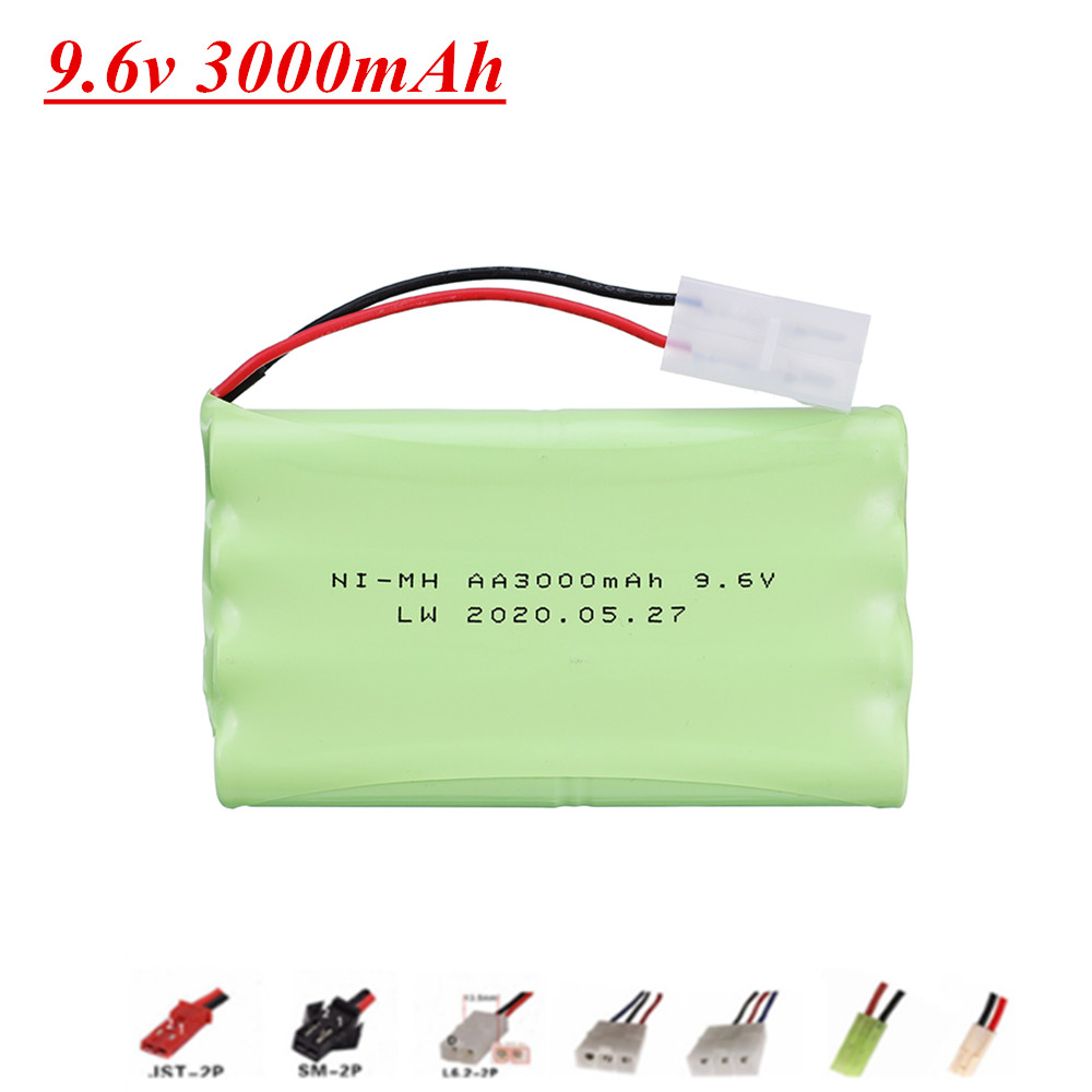 9.6V 700/1000/1400/1800/2400mAh 2800mah 3000mah per Rc giocattolo automobili illuminazione elettrica impianti di sicurezza AA Ni-Cd / Ni-MH Batteria 1 pz: nero