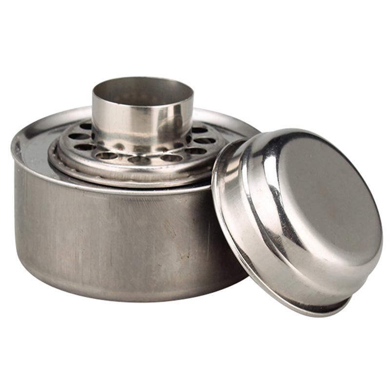 1 Set Stainless Steel Fuel Box Alcohol Stove Wick Fuel Holder Alcohol Burner Small Pot Fuel Furnace Core Stove Uses Cook Tea: Light Grey