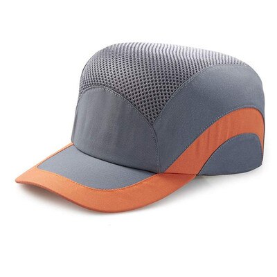 Safety Bump Cap Baseball Hat Style Comfortable Head Protection: Grey orange