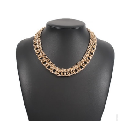 WG 17 Style Retro Multilayer Chain Element Clavicle Chain Choker Necklace Personality Thick Statement Necklace Pendnats: 7980