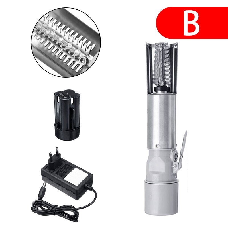 Raspador de pesca eléctrico inalámbrico portátil, herramienta de limpieza impermeable, 120W: Flat tooth type