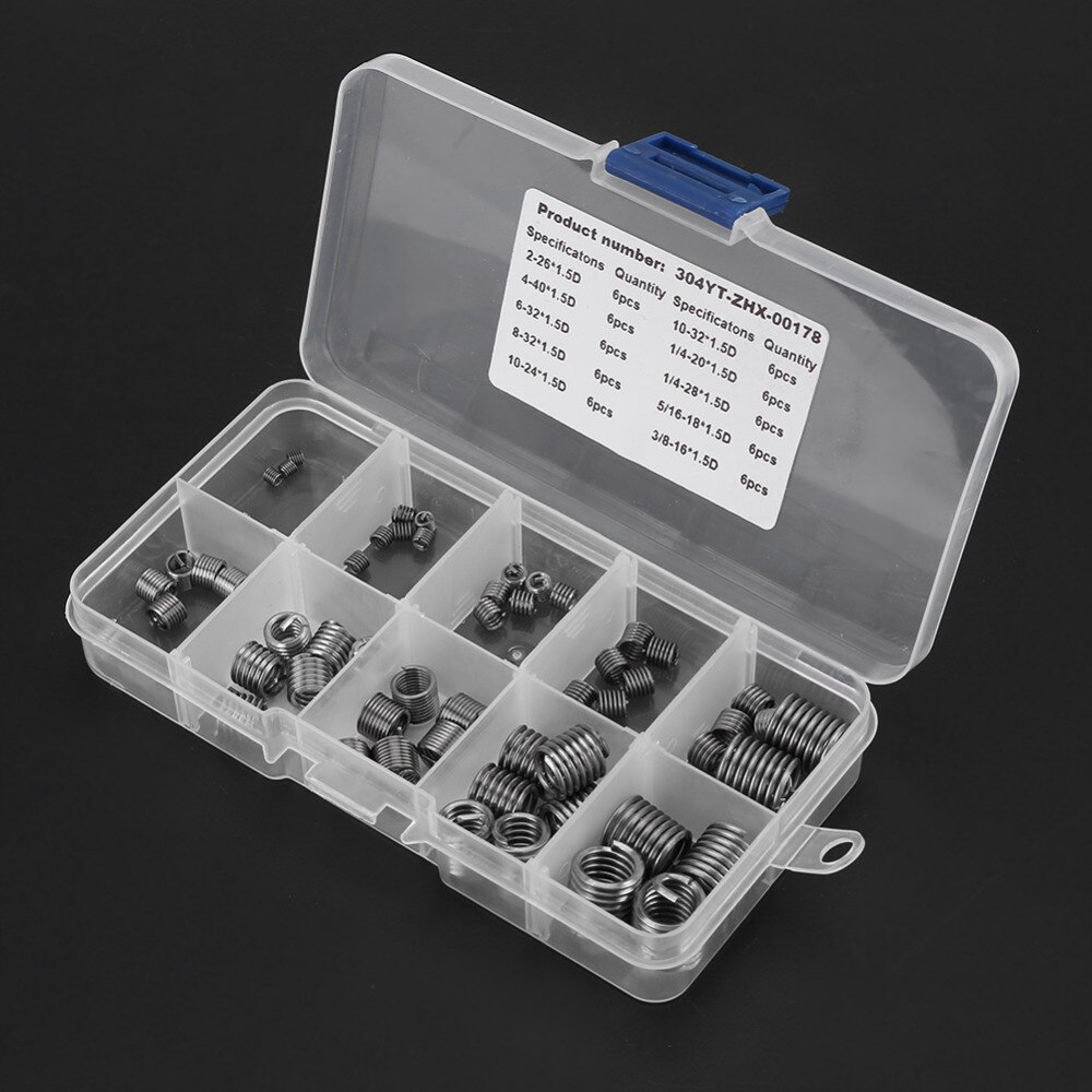 M6 RVS Draadreparatieset – 100 Stuks Helix Inserts 6 Mm, Voor Versterking En Reparatie Van Schroefdraad