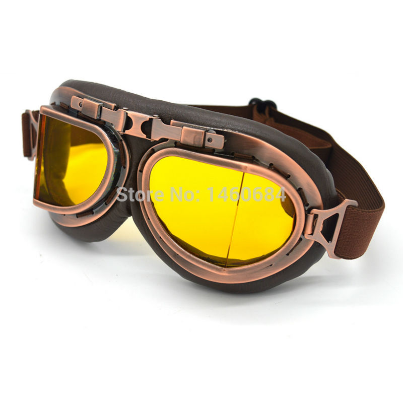 Evomosa universal vintage pilot biker motorcykel glasögon glasögon för hjälm öppna ansikte halv motocross glasögon för harley