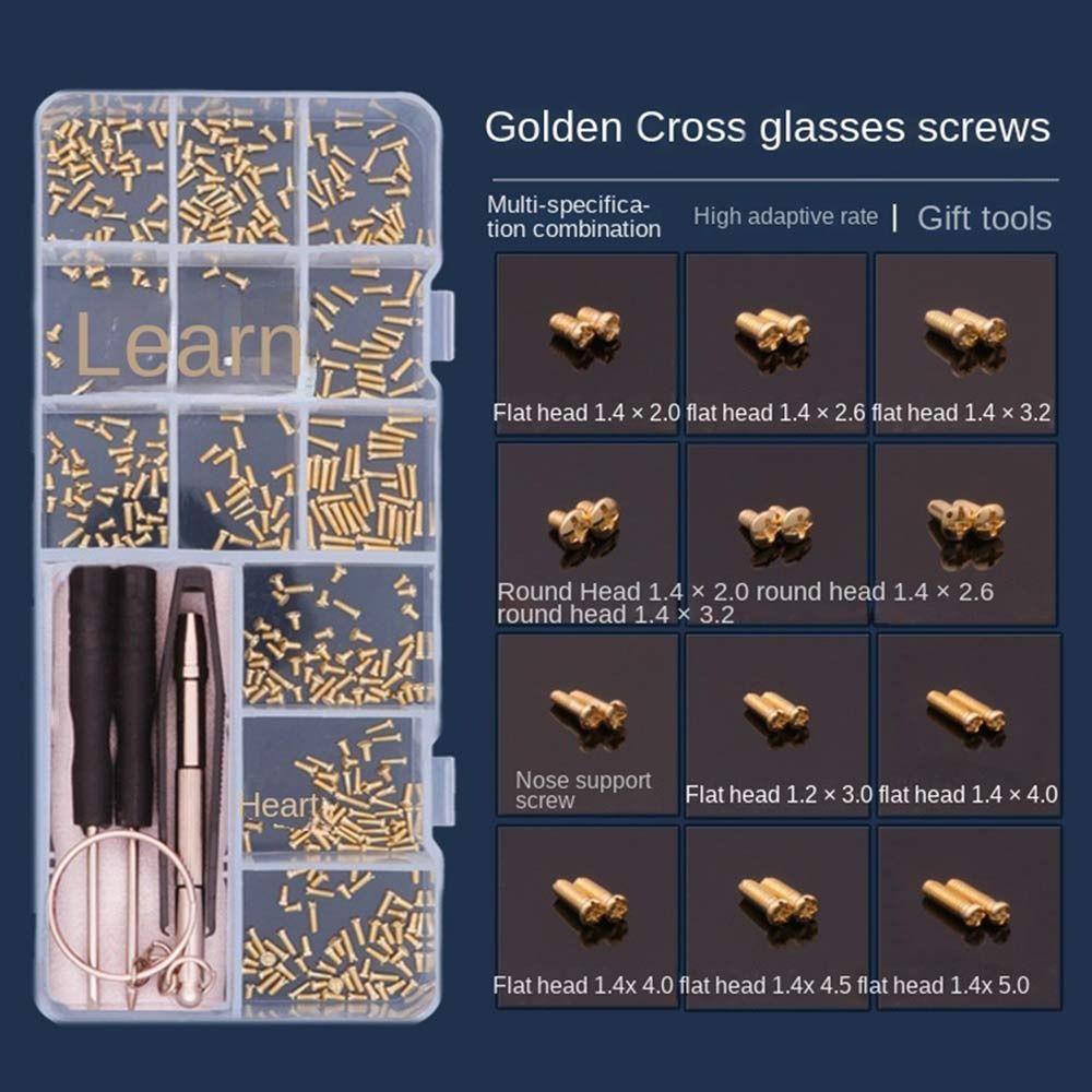 Kit d'outils de réparation de lunettes de soleil assortis, jeu de vis, écrou à vis, kit de réparation de lunettes: GRIS