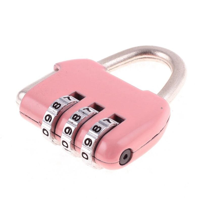 Door lock Luggage Box Resettable Combination Lock Padlock 3 Digit Number Pink