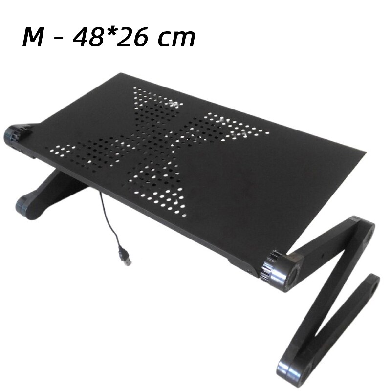 Aluminum Alloy Adjustable Laptop Table ,Portable Folding Computer Desk With Mouse Pad&Vented Fan: L-fan