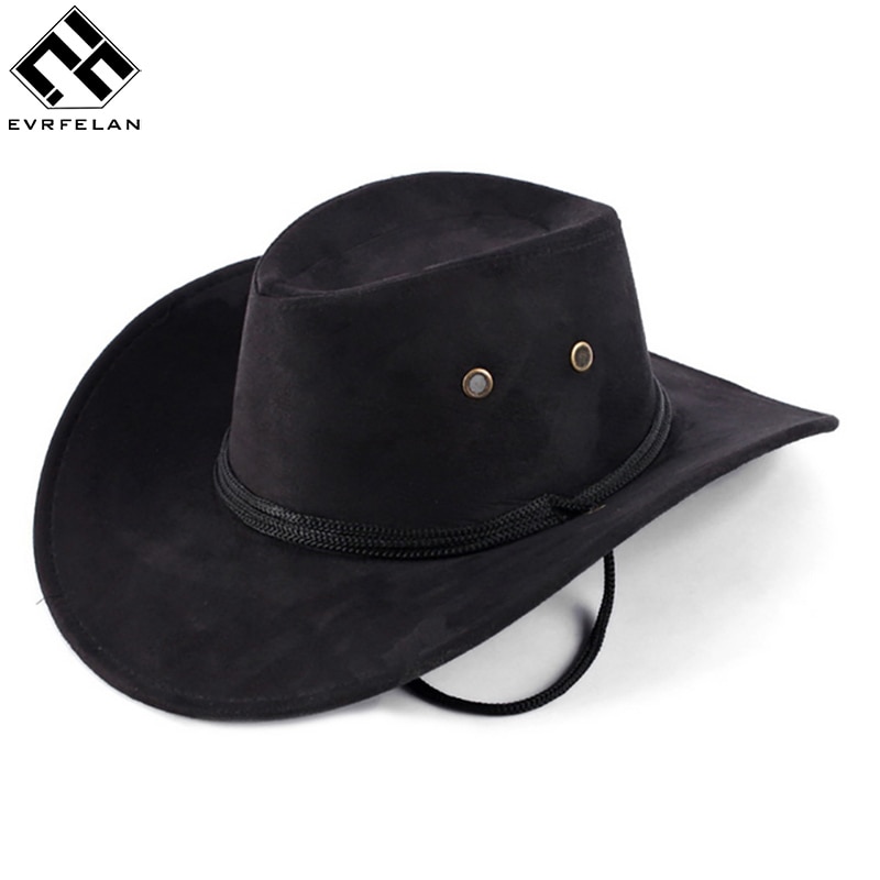 , nueva Unisex, sombrero de cowboy del Oeste, sombrero de turista sólido, sombrero ancho al aire libre, sombrero con visera de jazz, Gorras, al por mayor