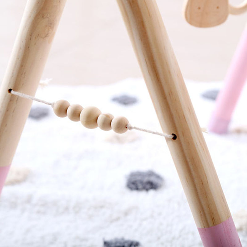 Juego de gimnasio de estilo nórdico para bebé, juguete sensorial con anilla, marco de madera, estante de ropa para habitación infantil, , decoración para habitación infantil, 1 Juego