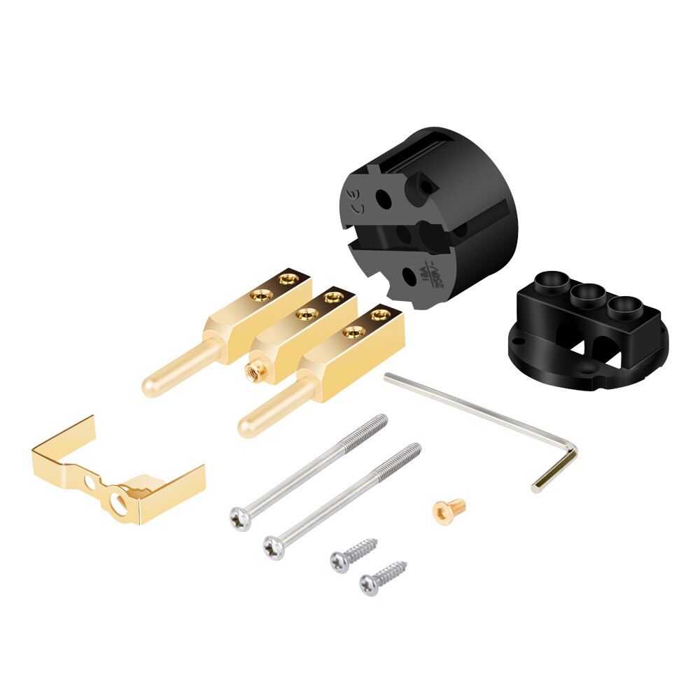 E106G/F106G 99.99% Reinem Kupfer 24K Gold Überzogen Schuko Energie Stecker Stecker IEC Weibliche Stecker DIY Netz Energie kabel Kabel