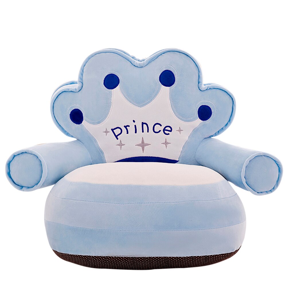 Funda de sofá Crown para bebé, funda de asiento de felpa para aprender a sentarse, sin relleno, funda de apoyo para sofá de bebé, cristal de peluche supersuave de colores