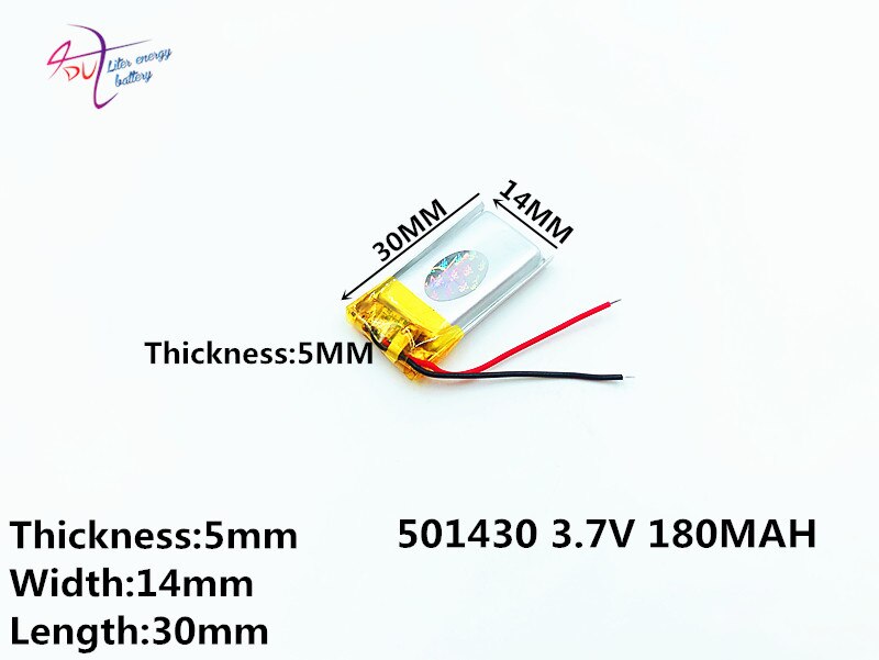 3,7 V 180mAh 501430 501530 Lithium-Polymer Li-Po li ionen Akku zellen Für Mp3 MP4 MP5 GPS Handy, Mobiltelefon bluetooth