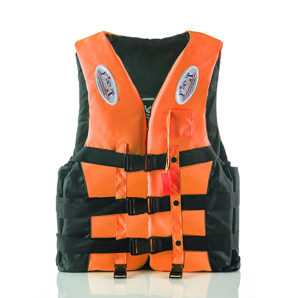 Universal Outdoor Swimming Boating Skiing Driving Vest Survival Suit Polyester Life Jacket for Adult Children safety jacket: Orange / XXL 70-85KG