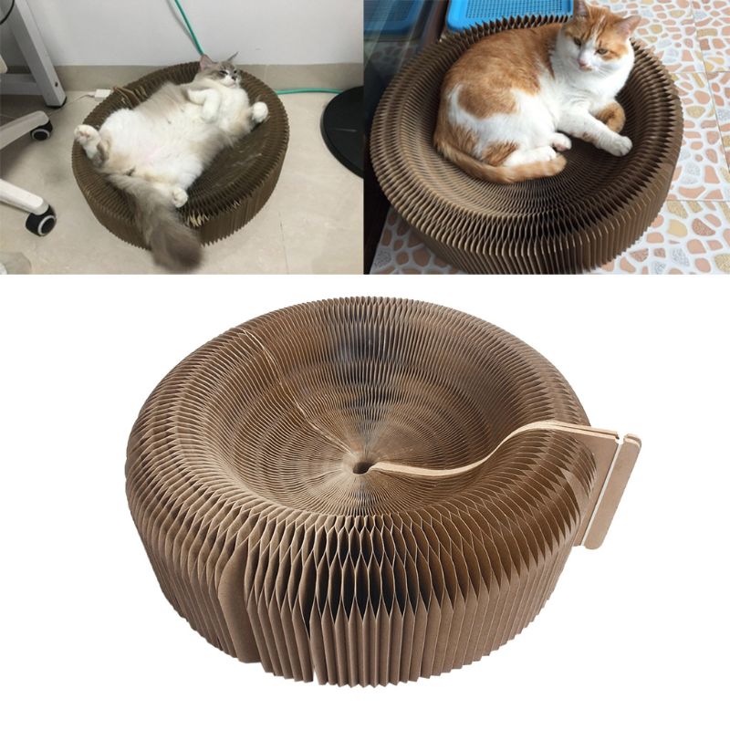 Golfkarton Cat Scratcher Lounge Bed Slaapbank Met Catnip Voor Kitten